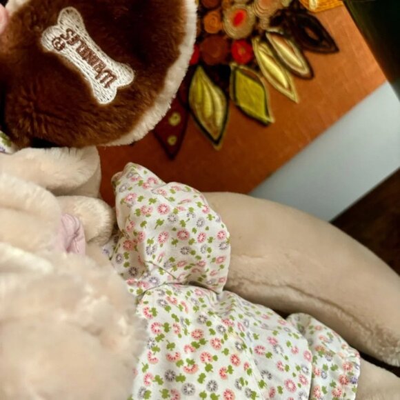 Ganz Vintage 1981 Wrinkles Tan Girl Dog Puppet 17 Plush Toy Original Outfit - Picture 5 of 9